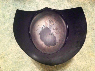 The underside of Bills’ version of Darth’s helmet.